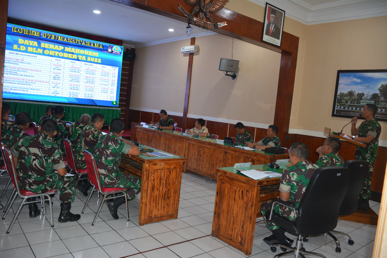 Korem 073/Makutarama Menerima Kunjungan Tim Dalproggar  TNI AD TA. 2022 